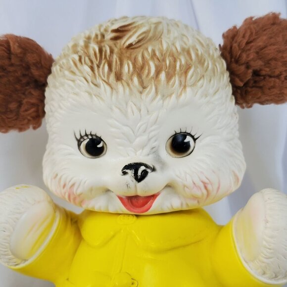 VTG 1962 Rubber Bear w/Fur Ears Edward Mobley The Arrow Rubber Co. No Squeaking - Picture 2 of 16